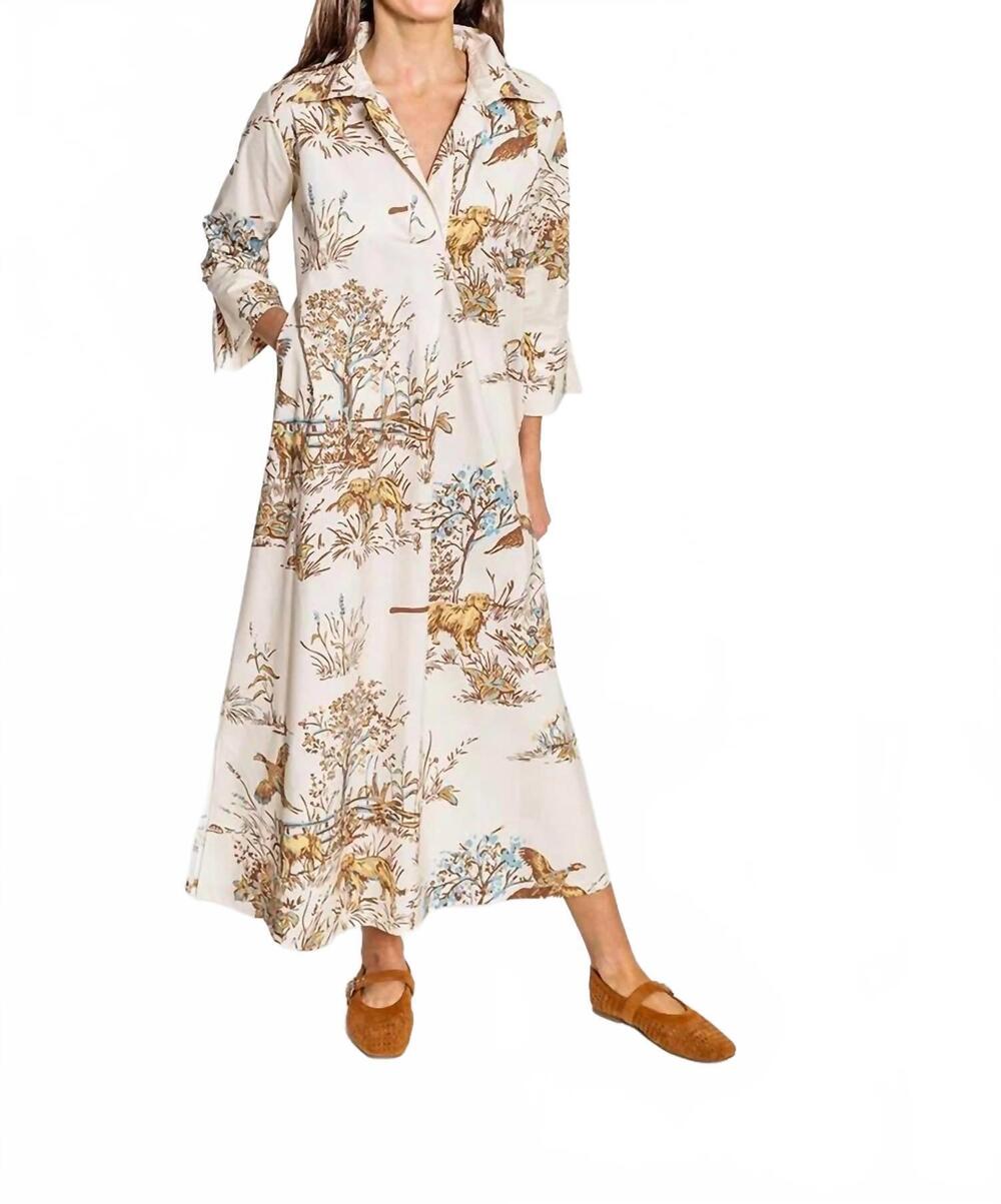 NEW HOUSE OF MBR maple field & feather ruthie long shirt dress in cream